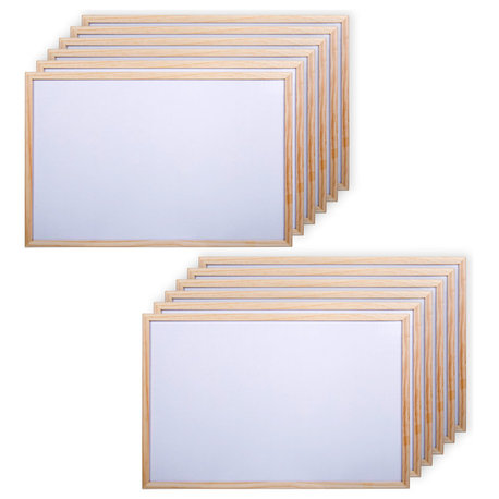 DESK TECH Small Dry Erase Hanging White Board for Wall with Wooden Frame Bulk, 1