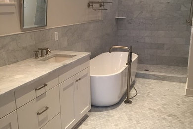 White Bathroom Tile Installation