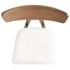 Sunapee Fabric Upholstered Wood Counter Stools, Set of 2, Light Beige + Natural Walnut