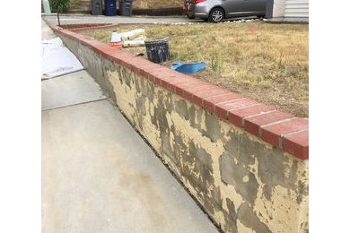 Before, During & After Stucco Wall and Brick Repair in Canyon Country, CA