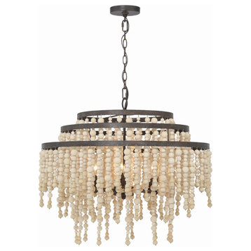 Crystorama POP-A5076-FB 6 Light Chandelier in Forged Bronze