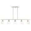 Brushed Nickel Transitional, Colonial, Linear Chandelier