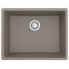 Karran QU-820 Undermount 24.38, Single Bowl Quartz Kitchen Sink, Concrete