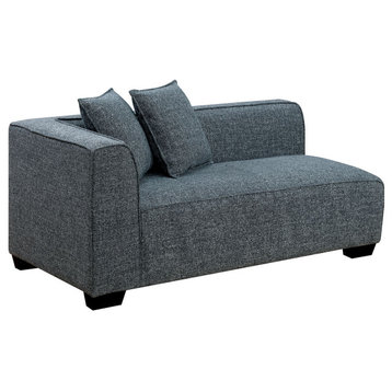 Benzara BM236558 Contemporary Style Fabric Upholstered Left Arm Loveseat, Gray