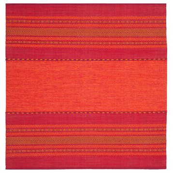Safavieh Montauk Collection MTK215 Rug, Orange/Red, 6' Square