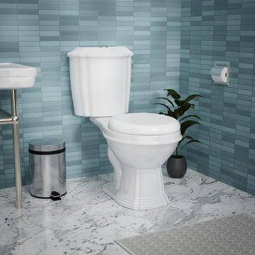 Toilet White Sheffield Round Dual Top Flush, White