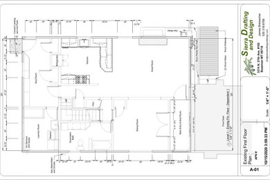 Revit Plans for Lake Front Home Remodel - Existing First Floor Plan