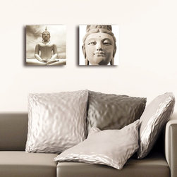 Platin Art's Deco Glass Wall Decor- Buddha - Set of 2 - Wallpaper