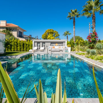 Olcay Mix & Pool Garden Grey Porcelain Tiles - Cesme,Izmir Villa