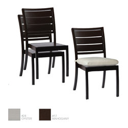 Charleston Aluminum Farmhouse Stackable Dining Side Chair by Summer Classics - Outdoor Dining Chairs