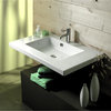 Sleek Wall Mounted, or Built-In Ceramic Sink, One Faucet Hole