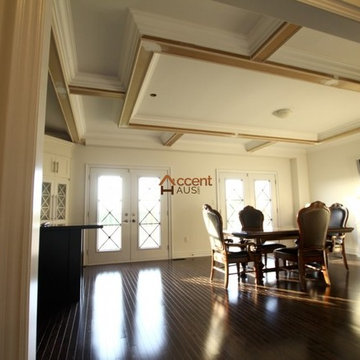 Classic Stretch Waffle Ceiling in Dining Room in a House Vaughan