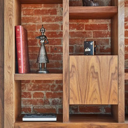 Walnut display wall unit - Display And Wall Shelves 