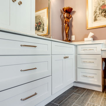 Eclectic White Master Bathroom Design Leesburg, VA