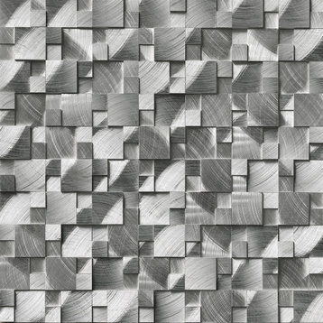MSI SMOT-MET 12-3/8" x 11-13/16" Cladding Mosaic Sheet - Brushed - Silver