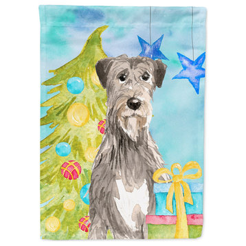 Ck1876Chf Christmas Tree Irish Wolfhound Canvas House Size Outdoor-Flags