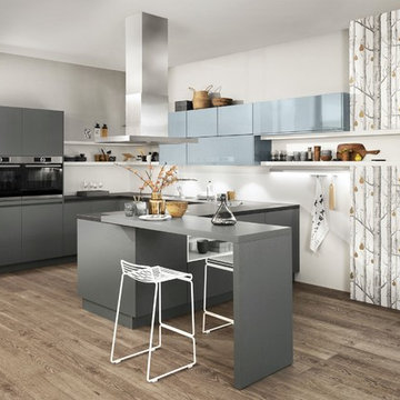 Two tone open plan kitchen
