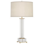 Robert Abbey - Robert Abbey 359 Williamsburg Finnie - One Light Table Lamp - Shade Included: TRUE  Designer: Williamsburg  Cord Color: Silver  Base Dimension: 6 x 6 x 0.63Williamsburg Finnie One Light Table Lamp Modern Brass Cloud Cream Silk Shade Clear Lead Crystal *UL Approved: YES *Energy Star Qualified: n/a  *ADA Certified: n/a  *Number of Lights: Lamp: 1-*Wattage:150w E26 Medium Base bulb(s) *Bulb Included:No *Bulb Type:E26 Medium Base *Finish Type:Modern Brass