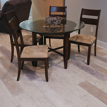 Faux-wood Granicrete Basement Flooring Remodel
