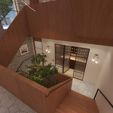 Timber Stairwell and Wine Room