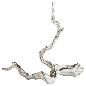 Cyan Small Drifting Silver Sculpture 10326, Silver Leaf