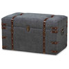 Kodey Modern Gray Fabric Upholstered Storage Trunk Ottoman