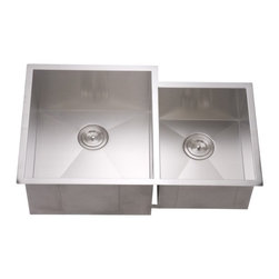 Dawn Undermount Square Double Bowl Sink (Small Bowl on Right) DSQ311815 - Bath Products