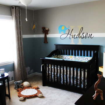 Baby Boy Nursery - Owl Giraffe & Elephant