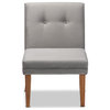Baxton Studio Stewart Mid-Century Modern Grey Velvet Upholstered and Walnut...