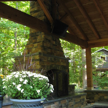 Rustic Eaton Cedar Pavilion Patio