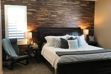 Example of a cottage chic bedroom design in Phoenix