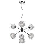 Z-Lite - Laurentian 7 Light Pendant, Chrome - Enjoy the creative energy invested in this unique seven-light pendant. Stylish round crystal shades bring an elegance and charm, while a center orb and stems in sleek chrome finish steel give this exceptional fixture a modern space-age look.