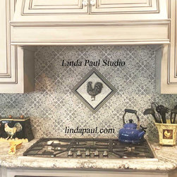French Country Kitchen Tile Backsplash with Rooster mosaic centerpiece - Mosaic Tile