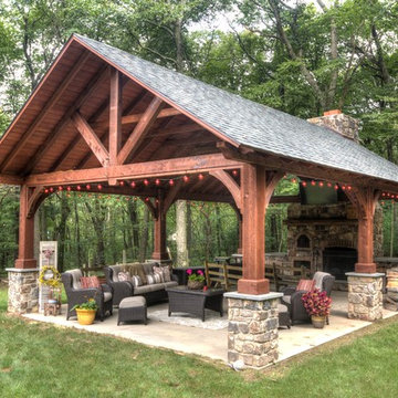 Alpine with fireplace and pizza oven