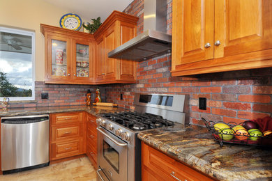 Example of a transitional kitchen design in San Diego