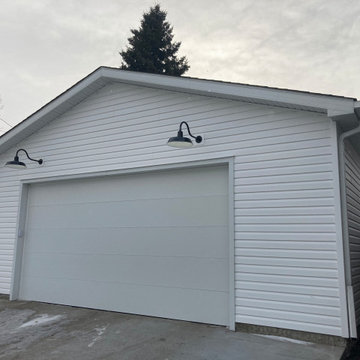 2 Car White on WhiteCustom Detached Garages