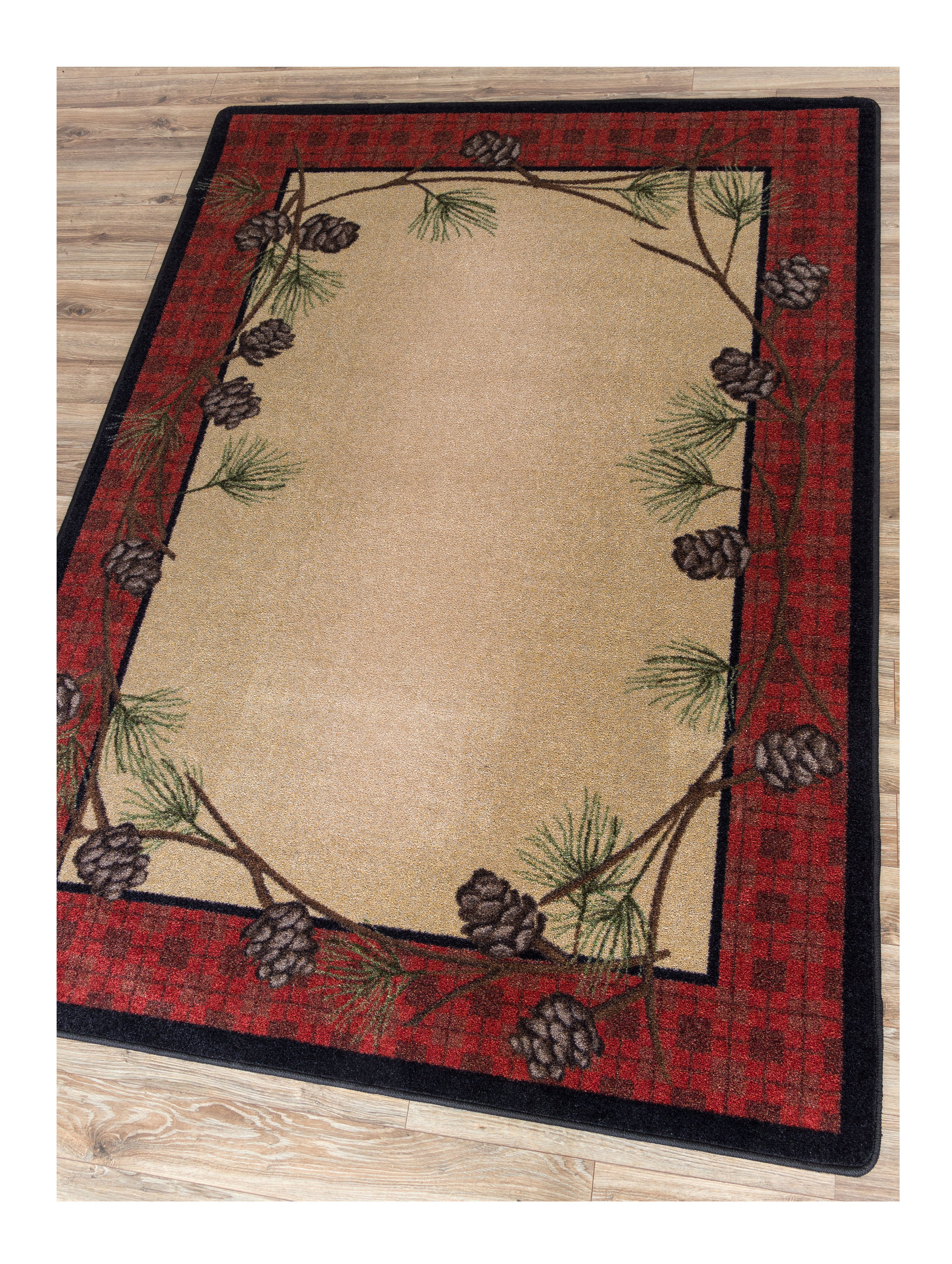 Delicate Pines, Red, 4'x5', 4'x5' - Rustic - Area Rugs - by American ...