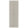 Home Square 2 Piece Wood Multi Storage Two-Door Pantry Cabinet Set in Off White