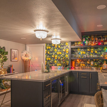 Basement Utilizing Open Space to Shoot Pool and Watch Favorite Sports Team