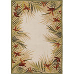 Couristan Inc - Couristan Covington Tropic Gardens Indoor/Outdoor Area Rug, Sand Multi, 5'6x8' - Designed with today's  busy households in mind, the Covington Collection showcases versatile floor fashions with impressive performance features that add to their everyday appeal. Because they are made of the finest 100% fiber-enhanced Courtron polypropylene, Covington area rugs are water resistant and can be used in a multitude of spaces, including covered outdoor patios, porches, mudrooms, kitchens, entryways and much, much more. Treated to prevent the growth of mold and mildew, these multi-purpose area rugs are exceptionally easy to clean and are even considered pet-friendly. An ideal decor choice for families with young children, or those who frequently entertain, they will retain their rich splendor and stand the test of time despite wear and tear of heavy foot traffic, humidity conditions and various other elements. Featuring a unique hand-hooked construction, these beautifully detailed area rugs also have the distinctive aesthetic of an artisan-crafted product. A broad range of motifs, from nature-inspired florals to contemporary geometric shapes, provide the ultimate decorating flexibility.
