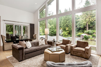 Inspiration for a transitional living room remodel in Portland
