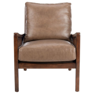 Meggie Wood Frame Accent Chair Dark Brown