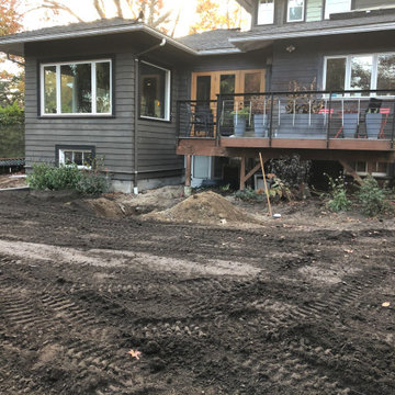 Bocce Ball Court, Pond, Granite Rocks and Dimensonal Flagstone