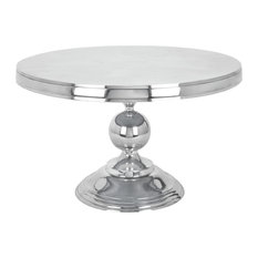 Silver Aluminum Traditional Coffee Table, 19"x30"x30"
