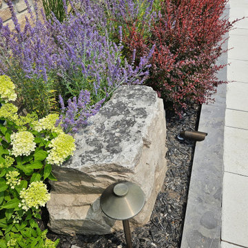 Stone Accent Boulder with Integrated Uplighting