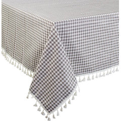 White Tablecloth Square 55 x 55 Inch Solid Striped Jacquard Table