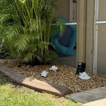Tan River Rock & Concrete Curbing