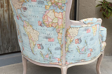 Re Upholstered Map Chair