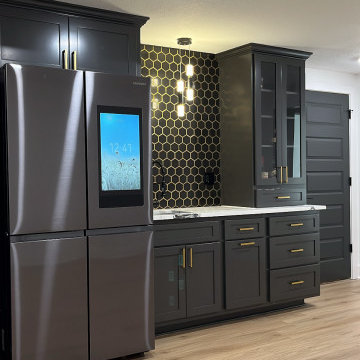 Black and Gold Basement Remodel