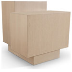 Meridian Furniture - Mateo Oak Veneer End Table, Natural - Go for a look that's anything but boring when you add this Mateo natural end table to your living room or other area. A staggered design makes this geometrically inspired art deco table the star of the show and ensures you have oodles of room for displaying items or holding drinks. This multi-level end table has a rich natural finish that's elegant and chic, and its construction with oak veneer ensures lasting durability and beauty.